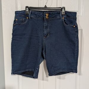 D. Jeans Dark Wash Denim Bermuda Shorts in Size 20W